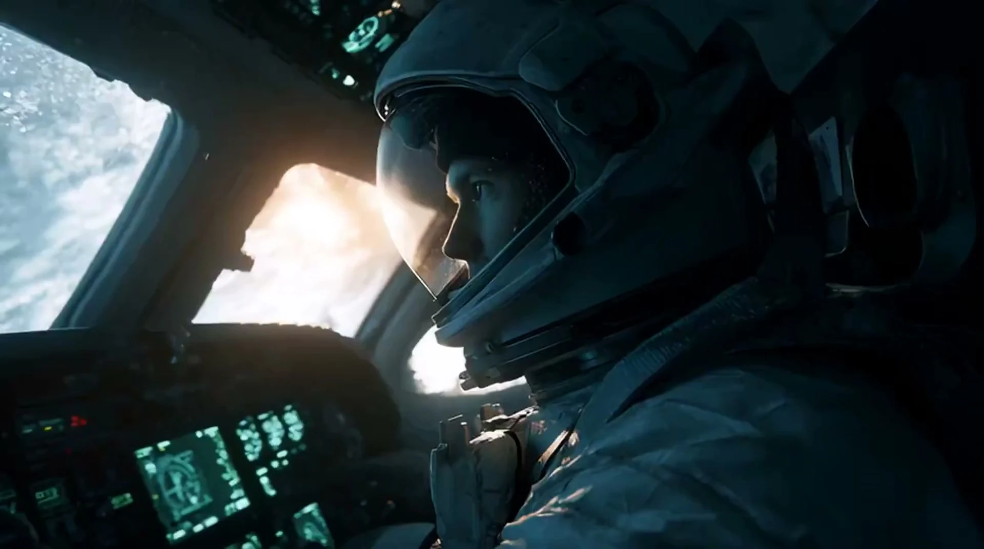 Pilot in a Stormy Cockpit
